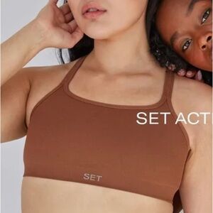 Set active longline bra in Mocha/brown